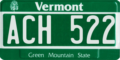 VT license plate ACH522