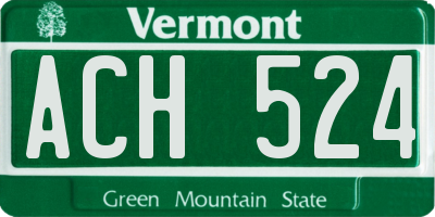 VT license plate ACH524