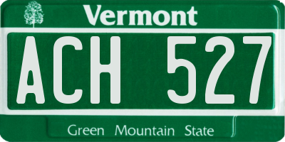 VT license plate ACH527