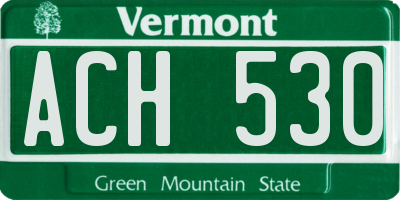 VT license plate ACH530