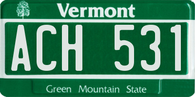 VT license plate ACH531