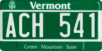 VT license plate ACH541