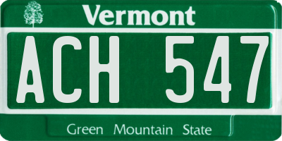 VT license plate ACH547