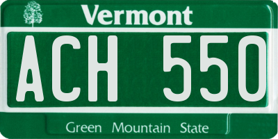 VT license plate ACH550