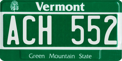 VT license plate ACH552