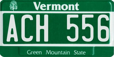 VT license plate ACH556