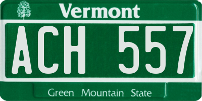 VT license plate ACH557