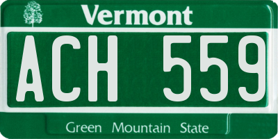 VT license plate ACH559