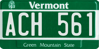 VT license plate ACH561