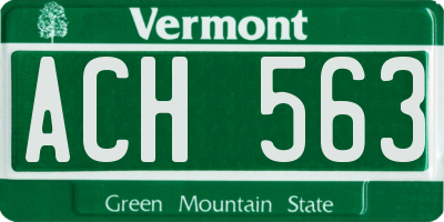 VT license plate ACH563