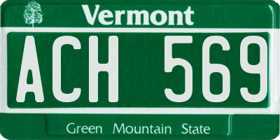 VT license plate ACH569