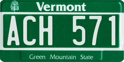 VT license plate ACH571