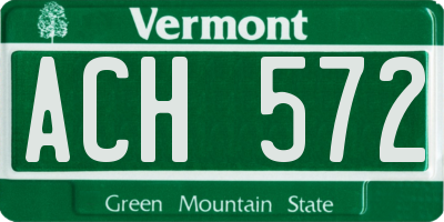 VT license plate ACH572