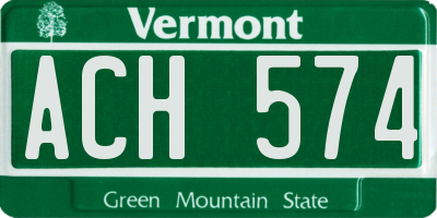 VT license plate ACH574