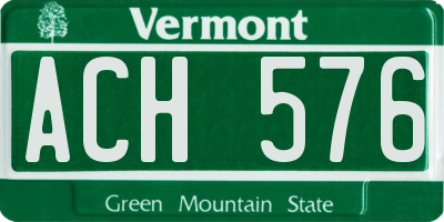 VT license plate ACH576