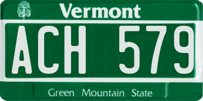 VT license plate ACH579