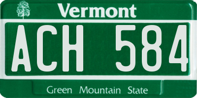VT license plate ACH584