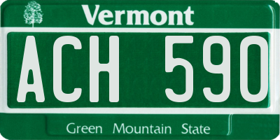 VT license plate ACH590