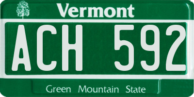 VT license plate ACH592