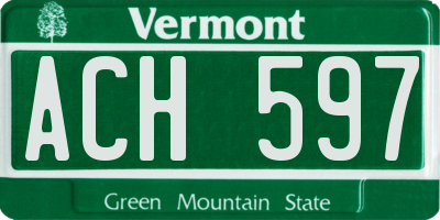 VT license plate ACH597