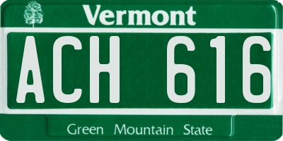VT license plate ACH616
