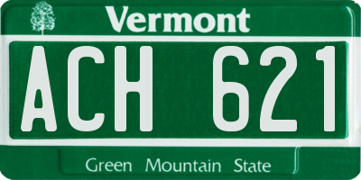 VT license plate ACH621