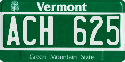 VT license plate ACH625