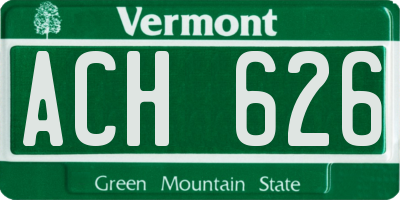 VT license plate ACH626