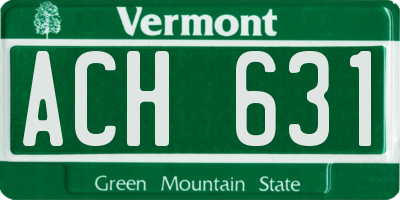 VT license plate ACH631