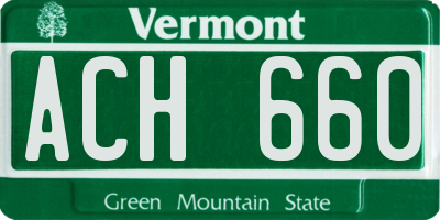 VT license plate ACH660