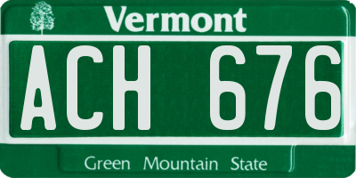 VT license plate ACH676