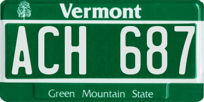 VT license plate ACH687