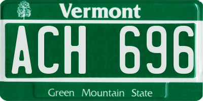 VT license plate ACH696