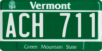 VT license plate ACH711