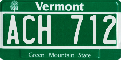 VT license plate ACH712