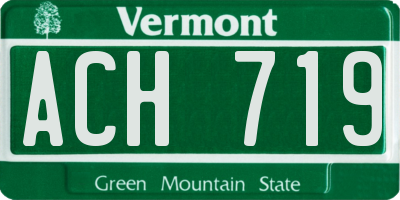 VT license plate ACH719