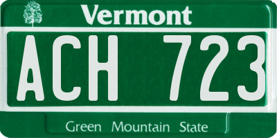 VT license plate ACH723
