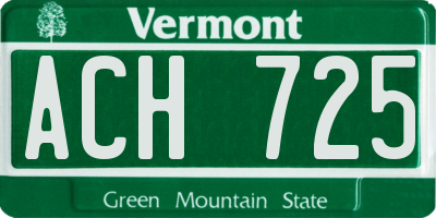 VT license plate ACH725