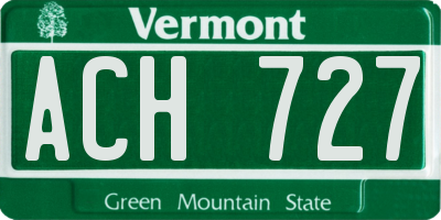 VT license plate ACH727