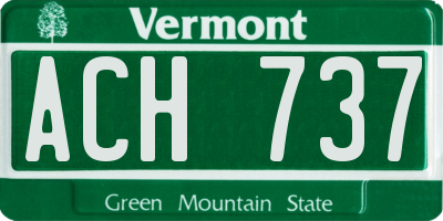 VT license plate ACH737