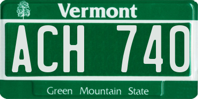 VT license plate ACH740