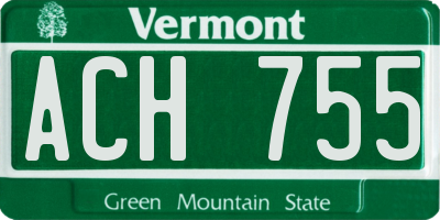 VT license plate ACH755