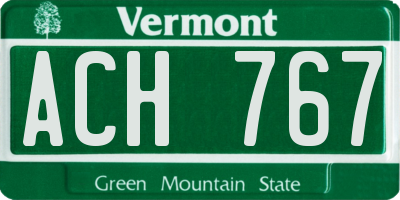 VT license plate ACH767