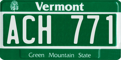 VT license plate ACH771