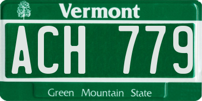 VT license plate ACH779