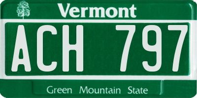 VT license plate ACH797