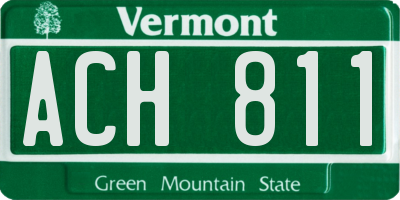 VT license plate ACH811