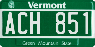 VT license plate ACH851