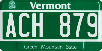 VT license plate ACH879
