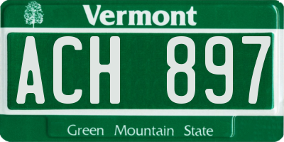 VT license plate ACH897